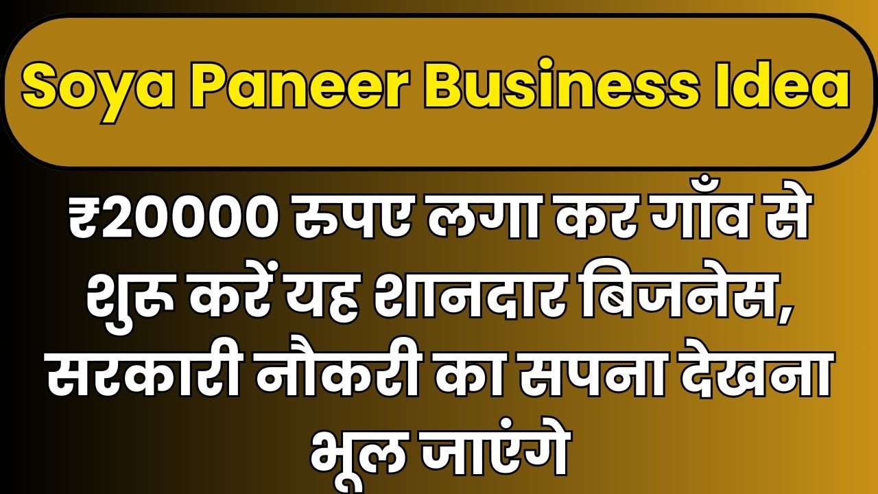 Soya Paneer Business Idea