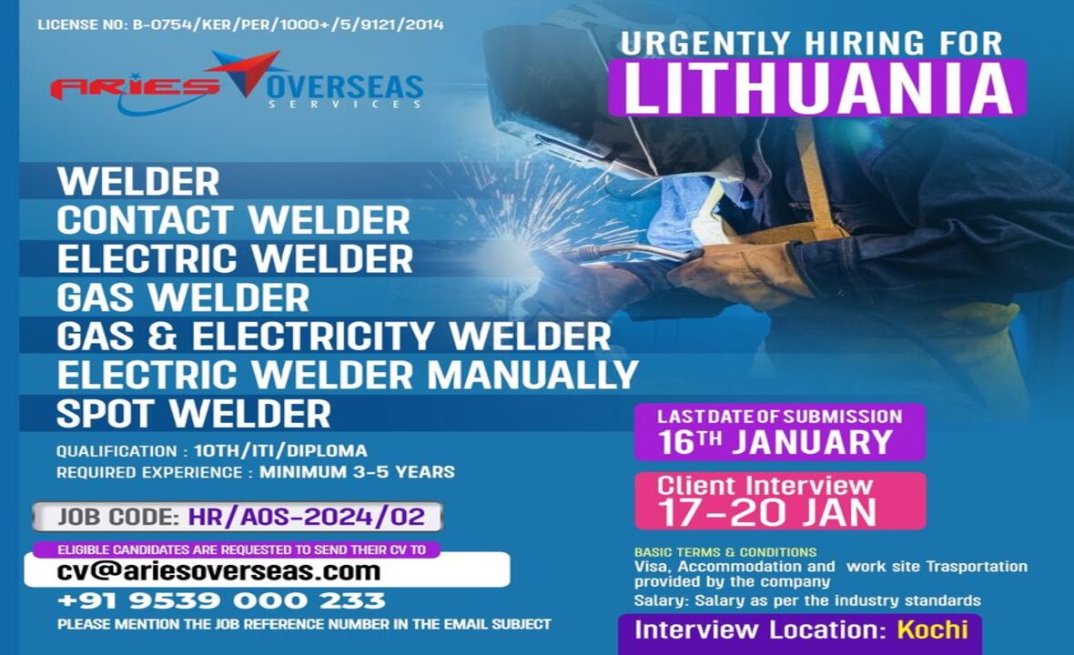 WELDER POSITION AT ARIES OVERSEAS SERVICES