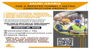 Job Opportunities in Saudi Arabia for Metro Construction Project
