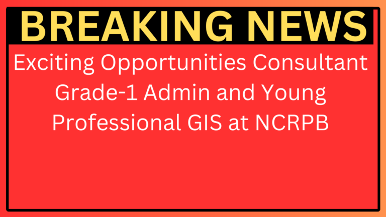 Exciting Opportunities Consultant Grade-1 Admin and Young Professional GIS at NCRPB